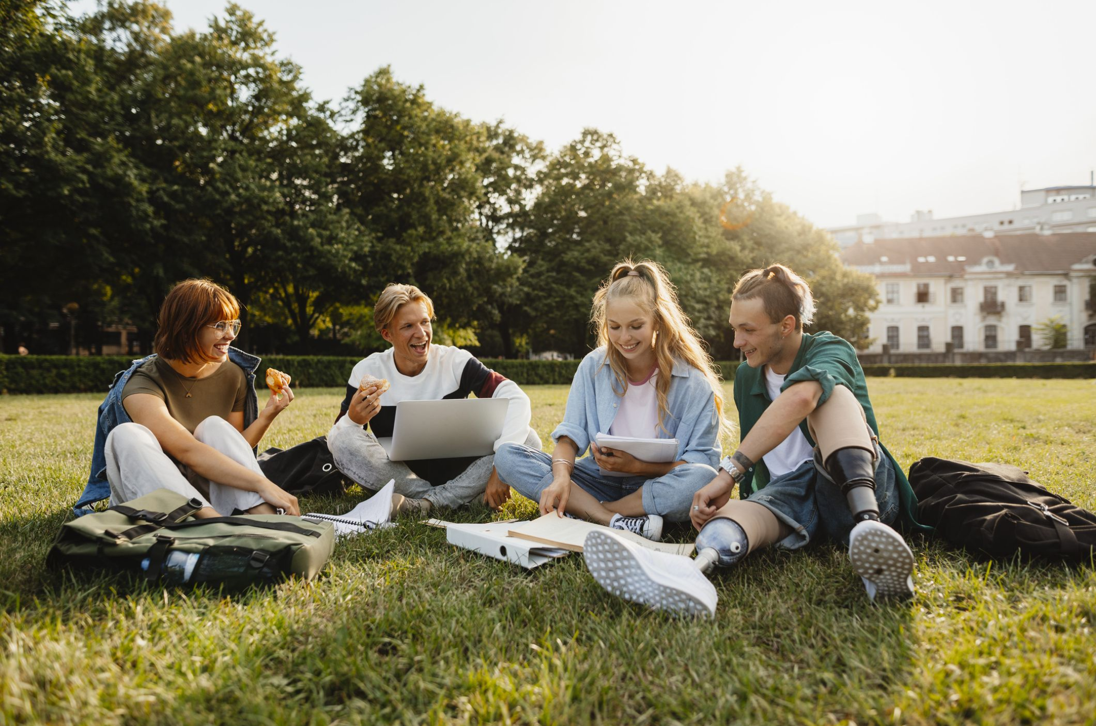 Students studying together